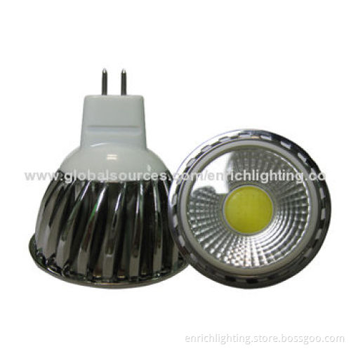 3W COB MR16 LED Spotlights, 350lm, 60 Degrees Beam Angle with Aluminum Housing